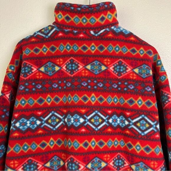 Kenzo Golf Aztec Southwestern Fleece Pullover Jacket 4 Large XL Spell Out Logo - Picture 7 of 12